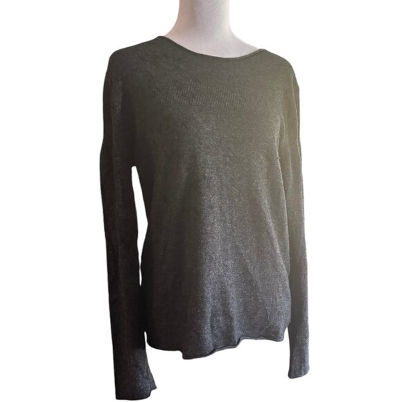 HORNY TOAD Women's LambswoolAngora/Cashmere (L) Crewneck Sweater leaf design - Picture 2 of 9